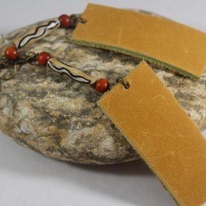 Handmade Leather dangle earrings